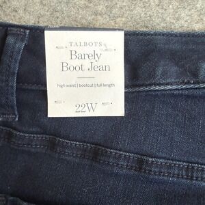 Talbots Barely Boot Jeans Womens 22W Blue High Waist Bootcut Dark Wash Denim